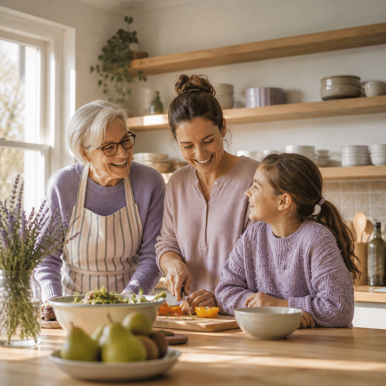 Multi-generational Canadian family at home — full service dentistry at A Dental Office in Barrie, Ontario